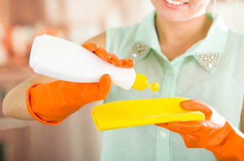Detailed bathroom cleaning during a move-out clean in SW14